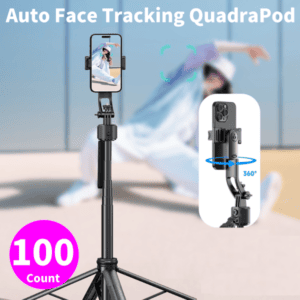 Glittax AI Smart Selfie Stick Tripod with Auto Face Tracking 100